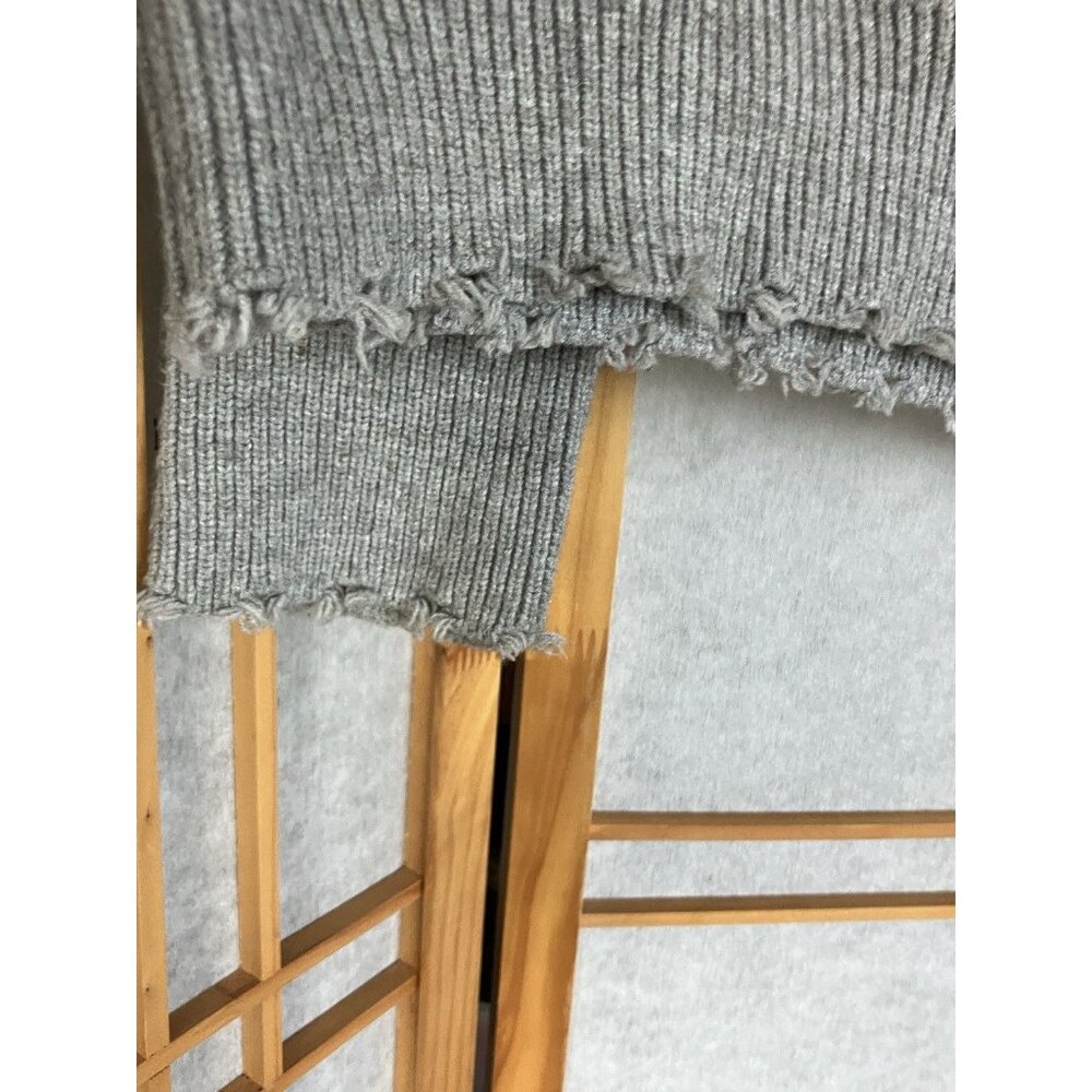 Miss Sparkling Graphic Smiley Face Distressed Hem Sweater Women’s Small Gray - Picture 4 of 8